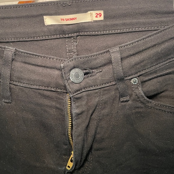 Levi’s 711 Skinny Black Low Rise Skinny Stretch Jeans Size 29 - Picture 3 of 9